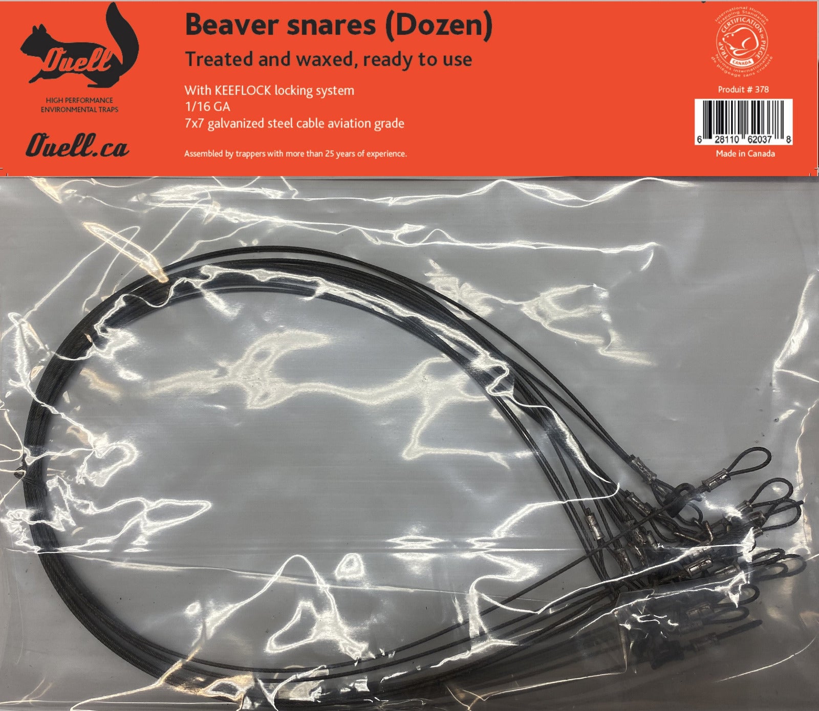 Beaver snares – Pièges Ouell Traps